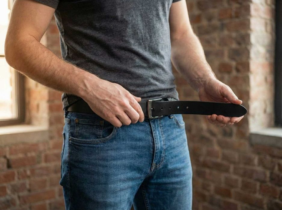 Ремінь чоловічий шкіряний, пасок ручної роботи, ремень кожа