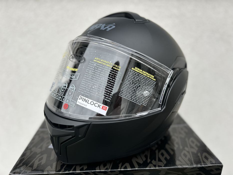 Kask motocyklowy modulowy NAXA FF1 rozmiar XXL 63-64cm,czarny,Szczeka!