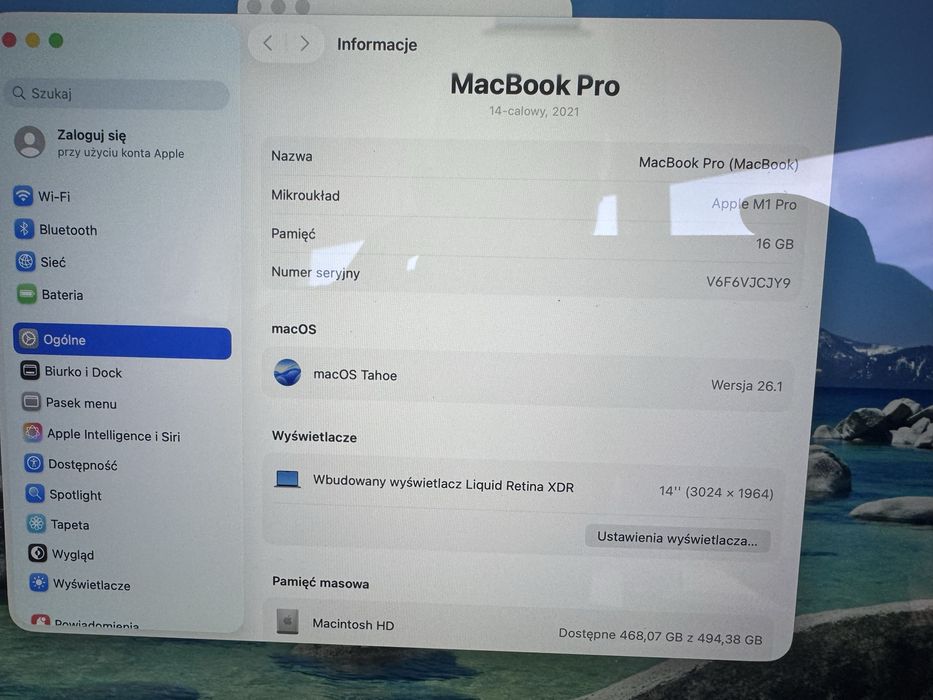 Apple MacBook Pro 14” M1 Pro – A2442 16GB 512SSD