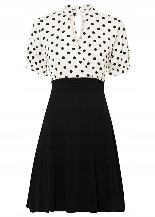 B.P.C sukienka 2w1 czarna w grochy r.36/38