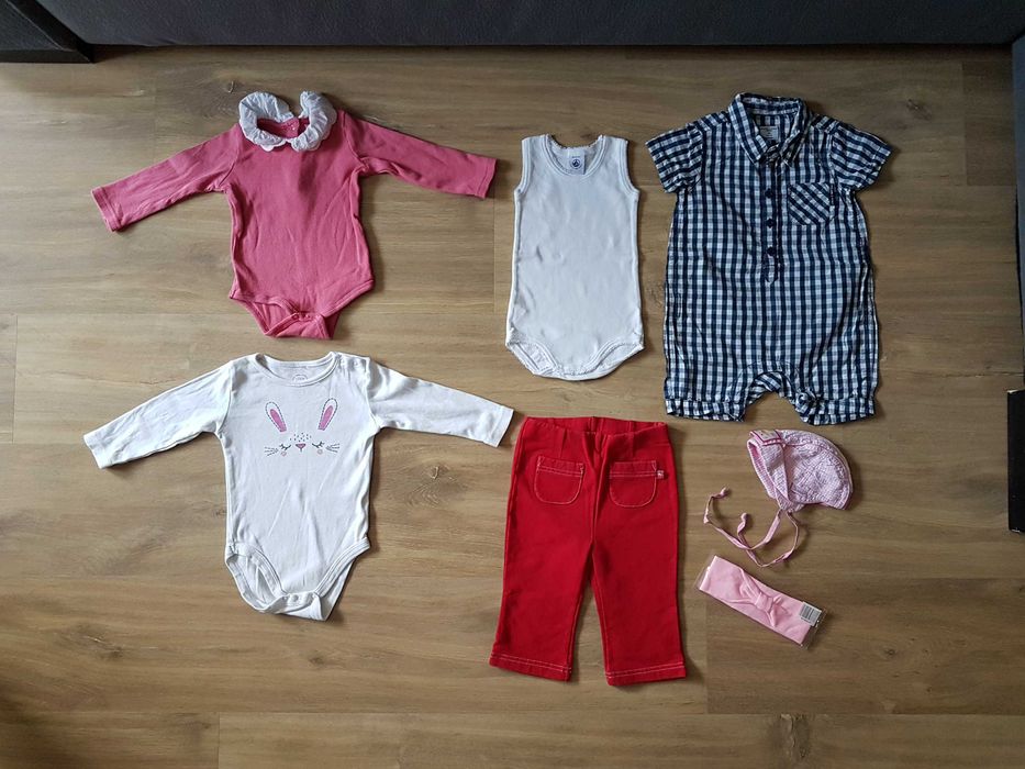 Zestaw ubranek dla noworodka 56/62/68/74 body pajac bluzy skarpetki