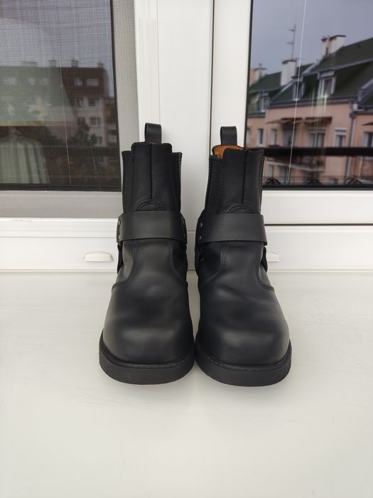 skórzane buty motocyklowe steady's subel 39; 25,5cm # czarne glany