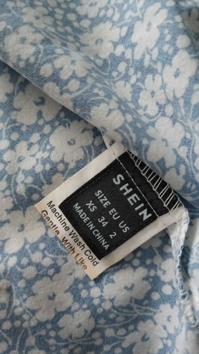 Vestido azul floral SheIn XS