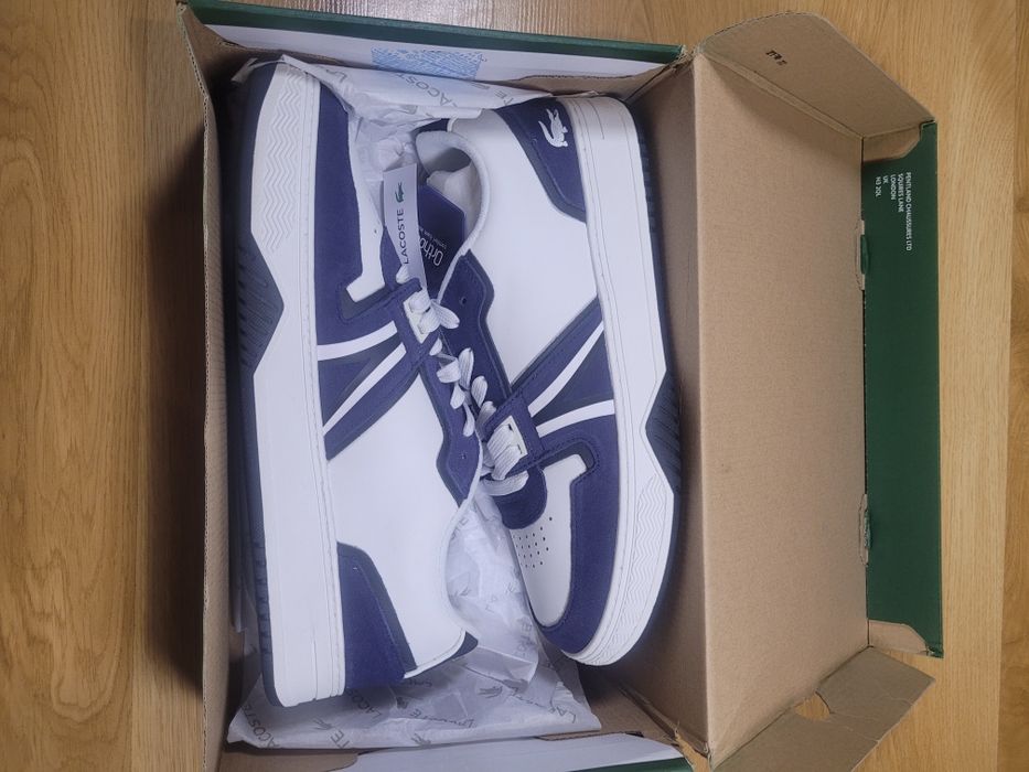 Męskie Sneakersy Lacoste L001 Biało-Granatowe (Wht/Nvy)