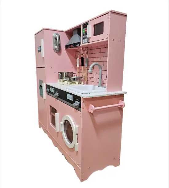 Дитяча дерев'яна кухня Модена Pink, звукові та світлові ефекти, вода