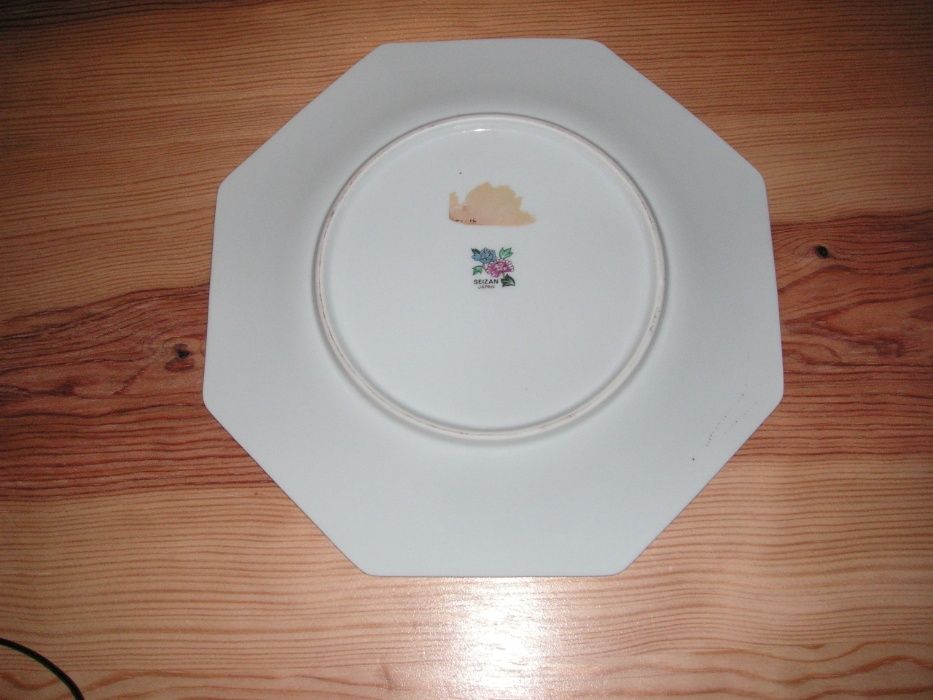 Prato Octogonal Porcelana Japonesa Seizan