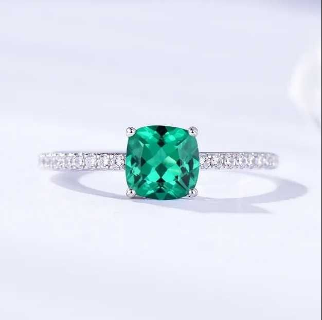 Anel silver plated S925 - cor esmeralda! Novo!