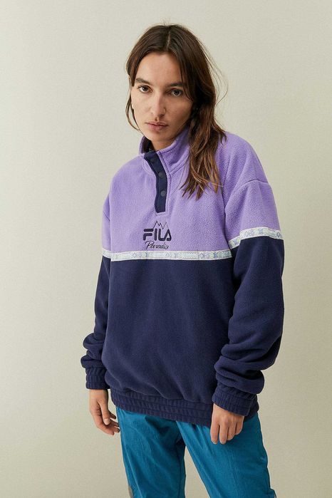 Бузково-синій флісовий светр FILA Paradis Exclusive оригінал унісекс М