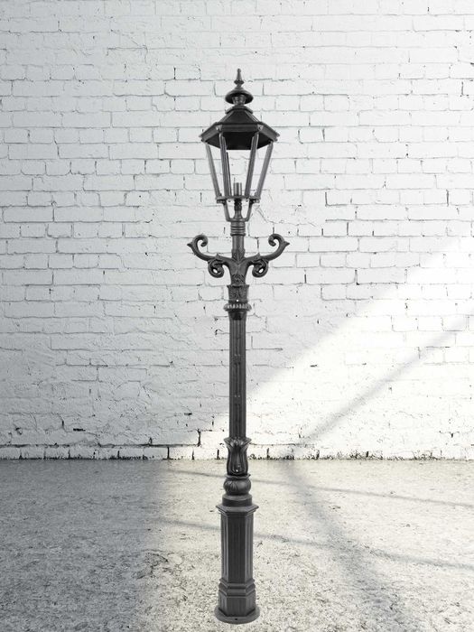 Klasyczna lampa latarnia żeliwna do ogrodu, Hc=275cm