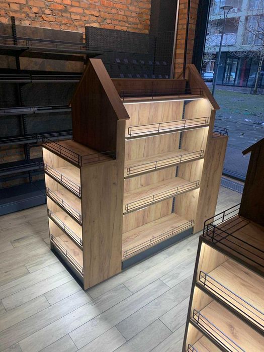 Торговые стеллажи. Касса прилавок. Витрины. Торговое оборудование