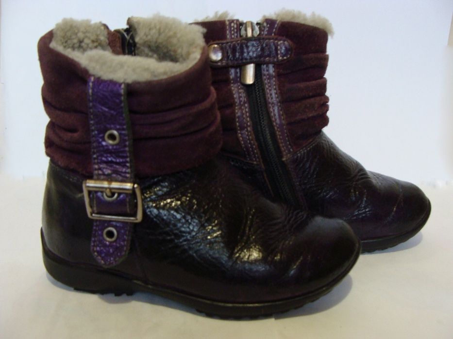 Сапоги зимові із натуральної шкіри та хутра для дівчинки р.24