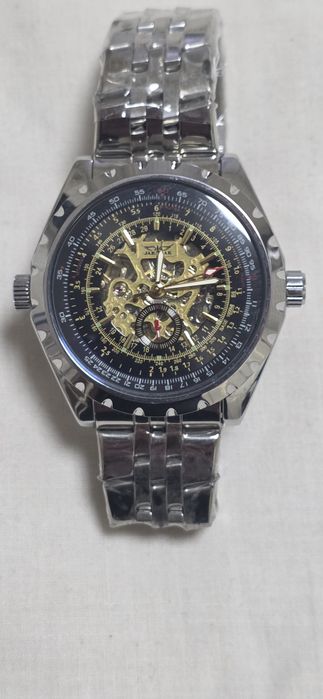 Чоловічий годинник механічний JARAGAR silver