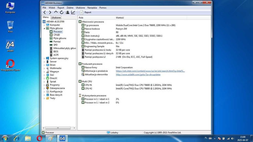 Toshiba x2 Core 2 Duo  2200MHz.Ram4Gb,Hdd\500GB,Gwarancja