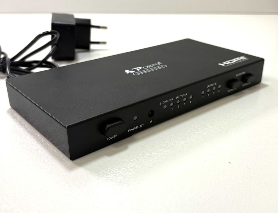 Portta Przełącznik 4x2 HDMI Matrix 4K 3D