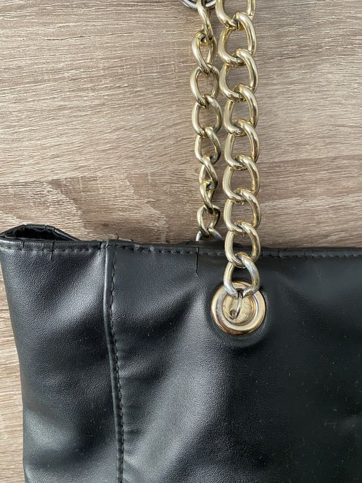 Torebka torba damska na łańcuszku złotym shopper A4