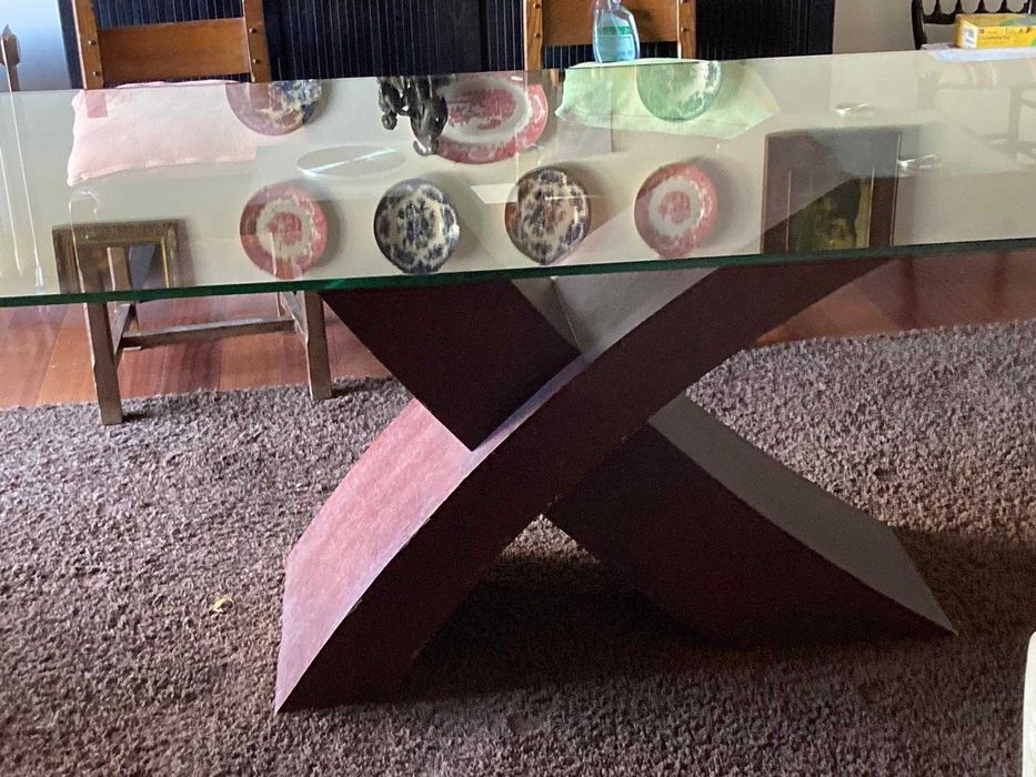 Valencia Oak 200cm Large Glass Dining Table