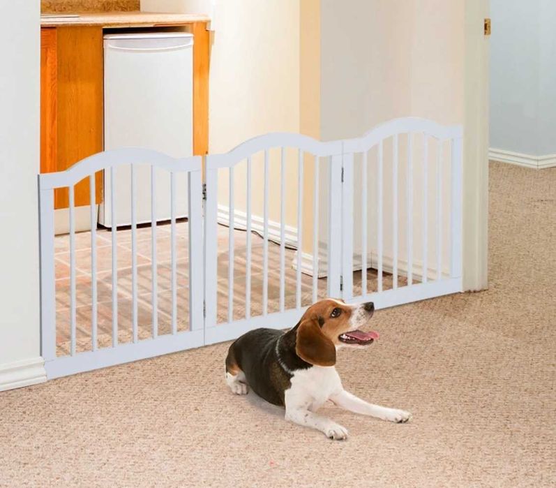 PawHut bramka barierka dla szczeniąt biała