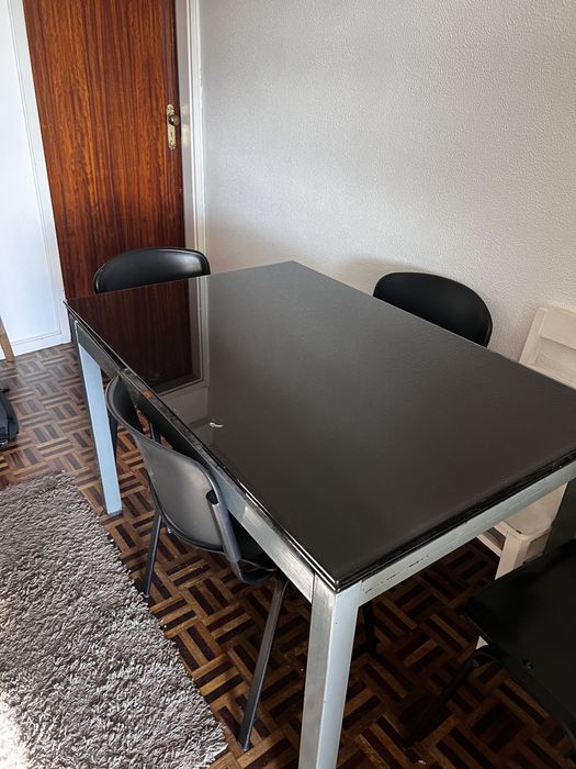 Mesa de vidro extensivel