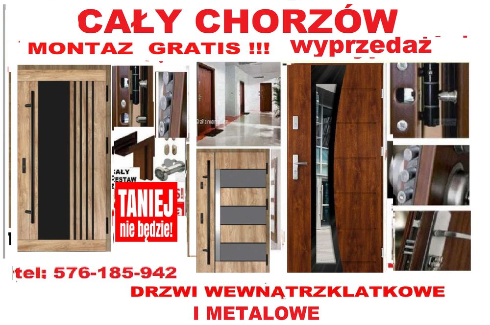 Drzwi zewnętrzne wejściowe- wewnątrzklatkowe z montażem BLOKI