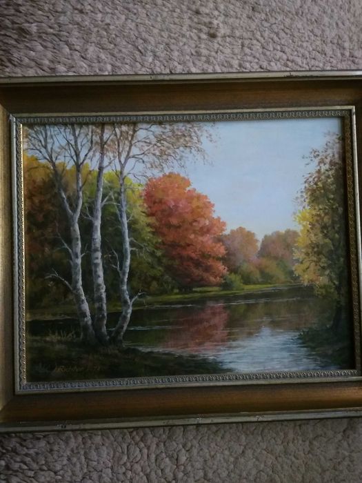 Olejny pejzaż sygn. H.Richter 1973r.