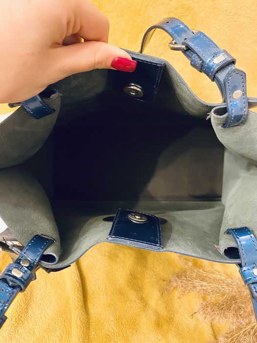 Nowa oryginalna niebieska metaliczna torebka Adama Barona