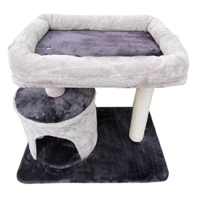 Arranhador com cama elevada e casinha – 65 x 45 x 35 cm