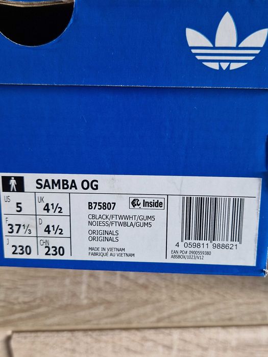 Adidas Samba OG Black rozm. 37 1/3