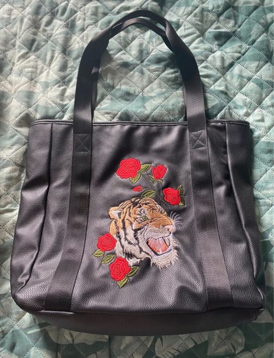 Torebka haftowana shopper duża