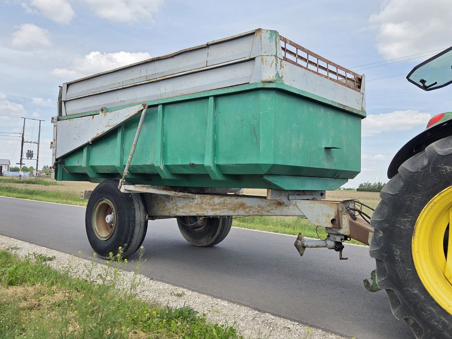 Przyczepa rolnicza skorupowa jednoosiowa 8 ton knapik klapa automatyczna wywrotka