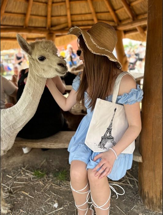 Modna materiałowa damska torebka na ramię