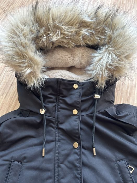 Czarna kurtka zimowa parka pull & bear xs 34