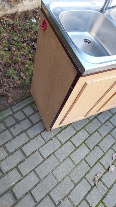 Zlewozmywak dwukomorowy z baterią + szafka