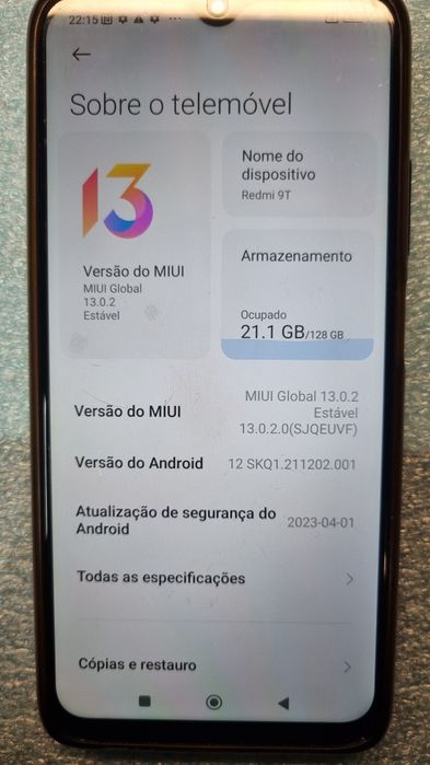 Xiaomi Redmi 9T 4+2gb ram .128gb memória interna .
