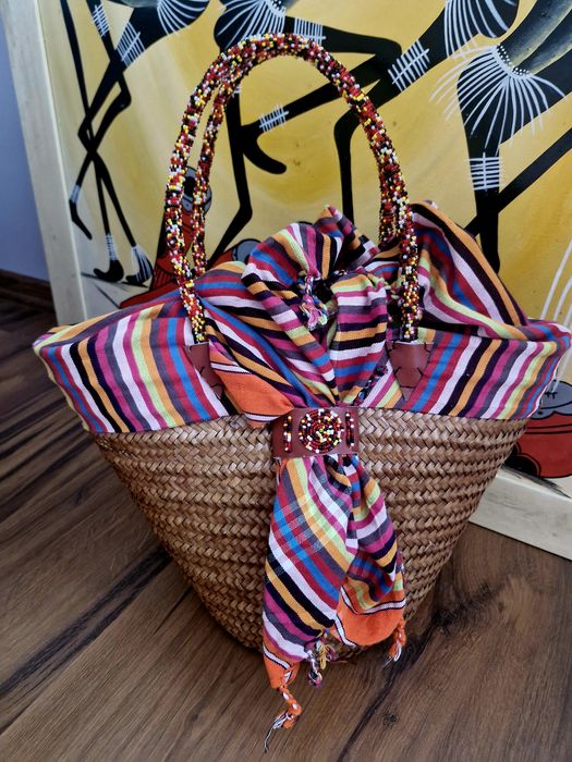 Koszyk, torebka ręcznie robioną unikat z Zanzibaru