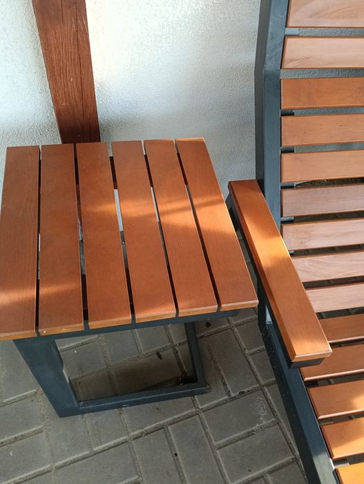 Leżak leżanka loft drewniano metalowa