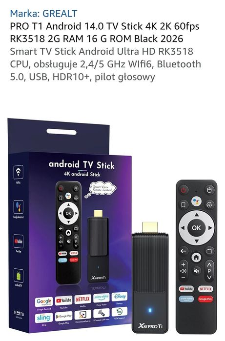 Android TV stick.Nowy.
