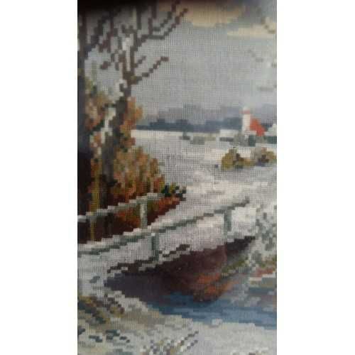 Картина вышивка болгарский стиль, Зима, Болгария, 1930 г.