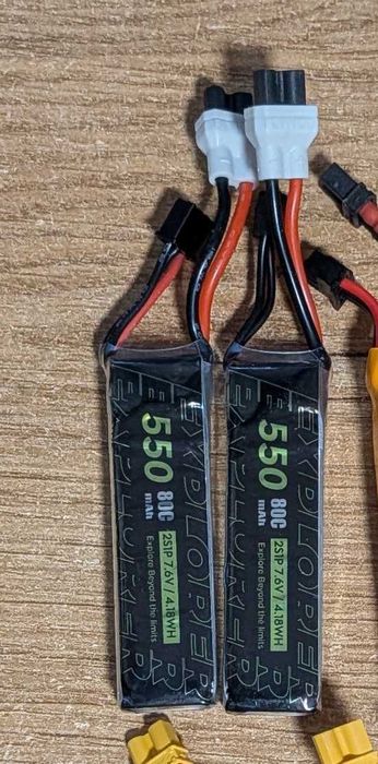 2 sztuki baterie 2S FLYWOO 550mah lipo lihv m.in. do drona fpv betafpv pavo 20 pro pavo20pro darkstar22 DJI O4 i innych