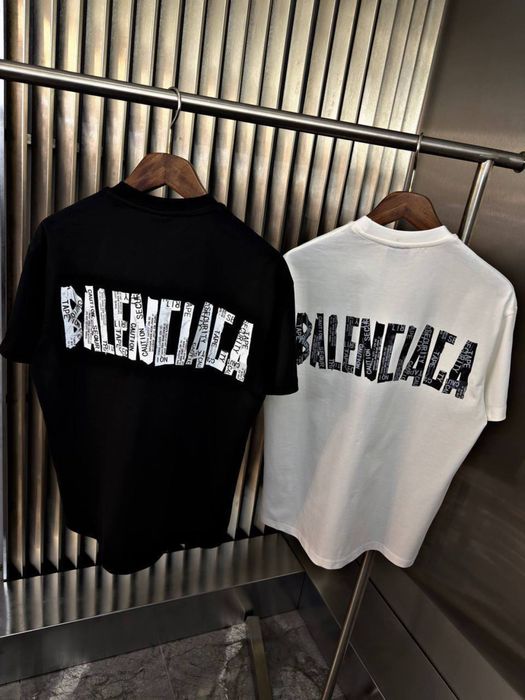Футболка Balenciaga біла і чорна футболка баленсіага біла і чорна
