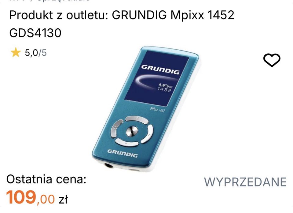 MP3-плеер Grundig Mpixx 1450 с объемом памяти 4 ГБ в бирюзовом цвете.