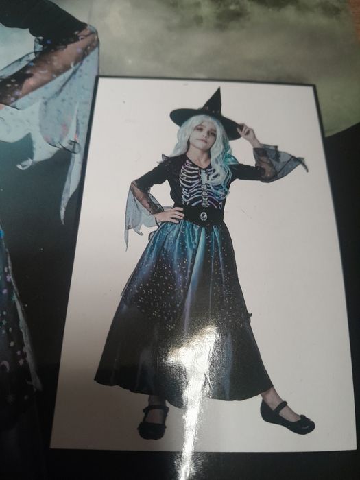 Przebranie kostium czarownica dla dziewczynki 110-120cm halloween