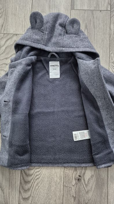 Płaszcz chłopięcy z uszami sinsay 92 szary popielaty przejściowy
