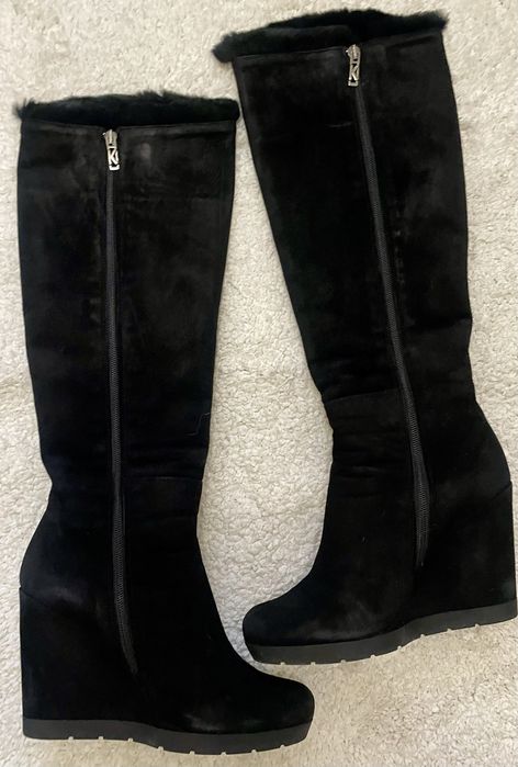 Сапоги замшевые, на платформе,Kelton