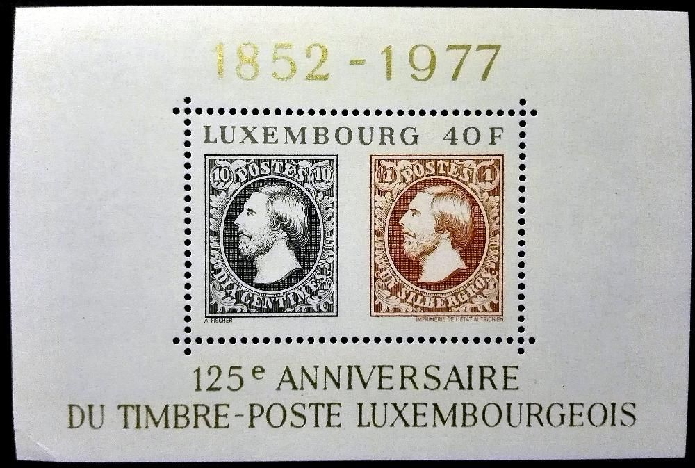 Znaczek bloczek Luxemburg 1977 Głowy państw