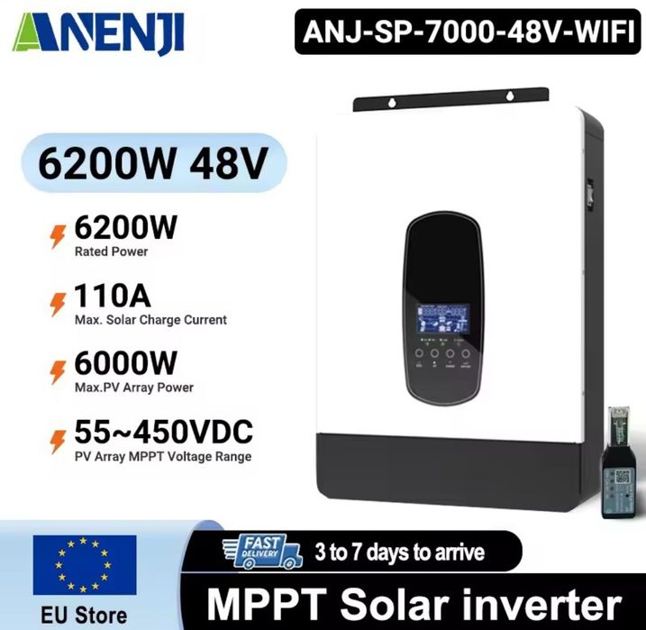 Гибридные солнечные инверторы SANDISOLAR, ANENJI 4.2, 5.0, 6.2 кВт