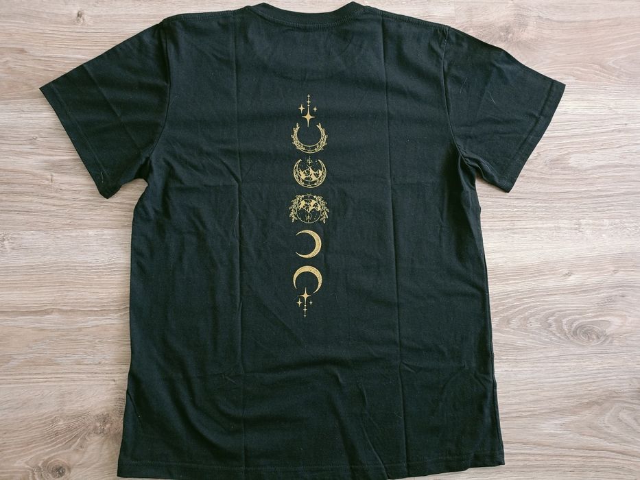 Koszulka t-shirt męski czarny  z księżycami rozm.M nowy