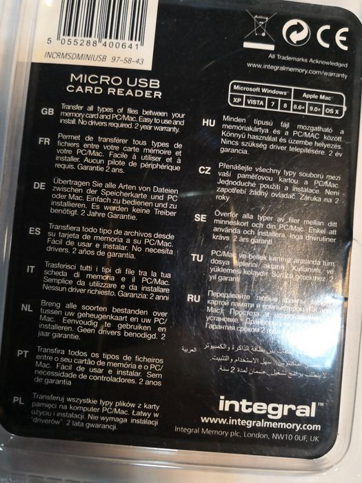 leitor de cartões USB compacto