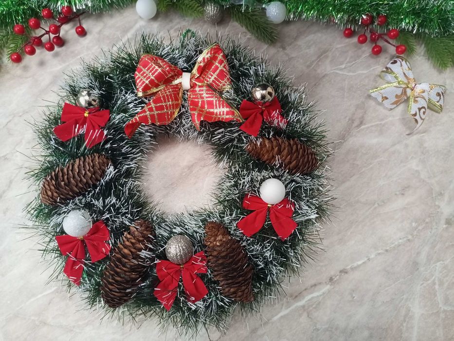 Новий! Різдвяний вінок, Новорічний віночок, ручна робота