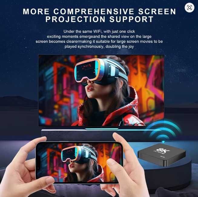 TV Box 4K Android 14 8RAM + 128GB ULTRA HD