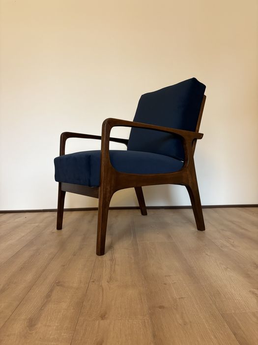 Fotel PRL lounge Prudnickie Fabryki Mebli Polska lata 50 unikat